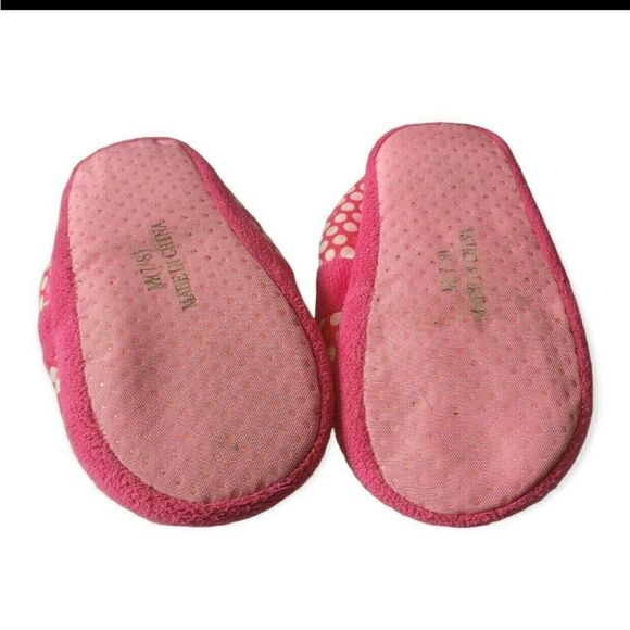 Disney pink polka-dot Minnie Mouse slippers 7/8 - Picture 2 of 2